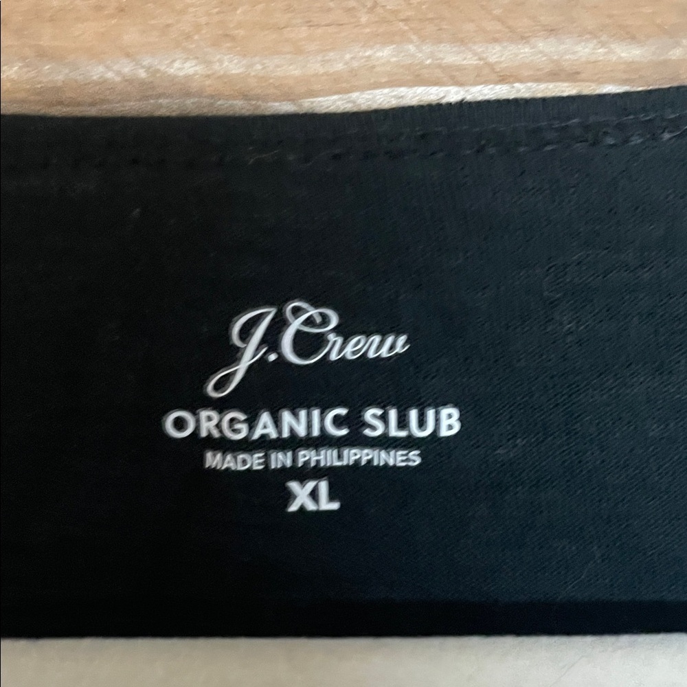 J. Crew Organic Slub size XL Black Short Sleeve Scoop Neck T-Shirt - Picture 2 of 6